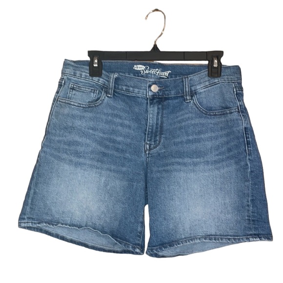 •OLD NAVY•MEDIUM WASH HIGH RISE SWEETHEART 6.5" INSEAM DENIM SHORTS SIZE 10 - Picture 3 of 10